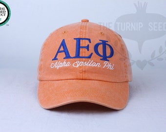 Alpha Epsilon Phi Sorority Baseball Cap - Custom Color Hat and Embroidery.