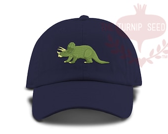 Adult Triceratops Dinosaur Dino Tyrannosaurus Rex Baseball Cap - Custom Color Hat Jurassic Park