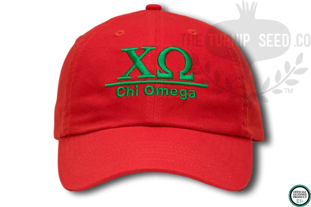 Chi Omega Sorority Baseball Cap - Custom Color Hat and 