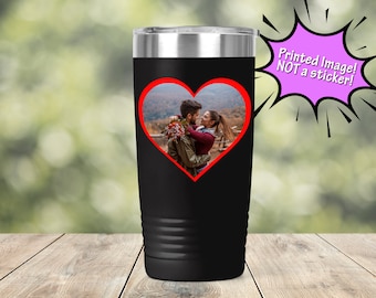 Custom Printed FULL COLOR Picture, Image, or Logo Tumbler with Lid- 20 oz Travel Mug