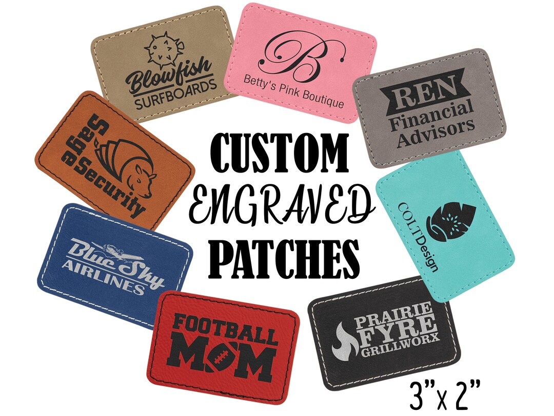 Custom Engraved Patch Pack - Self Adhesive - Personalized - Your Design ...