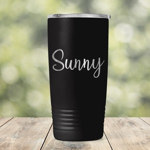 Personalized Custom Name or Text Engraved Vacuum Insulated Coffee Tumbler with Lid Travel Mug Briedsmaid Bridal Shower Cup Gift - ETSunny