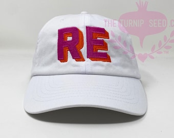 Adult 2 Letter Shadow Initial Monogram Baseball Cap - Custom Color Hat and Embroidery.