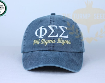 Phi Sigma Sigma Sorority Baseball Cap - Custom Color Hat and Embroidery.