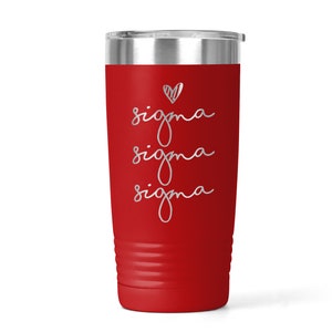 Sigma Sigma Sigma Sorority Handwriting Script Engraved Vacuum Insulated Coffee Tumbler with Lid Travel Mug Big Little new member Gift ET0074 image 7