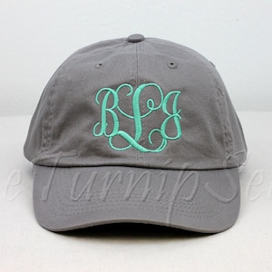 Ladies' Monogram Baseball Cap Monogram Hat Monogram Cap Summer Beach Hat - Custom Color Hat and Embroidery.