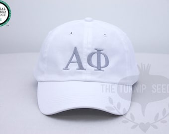 Alpha Phi Greek Only Sorority Baseball Cap - Custom Color Hat and Embroidery.