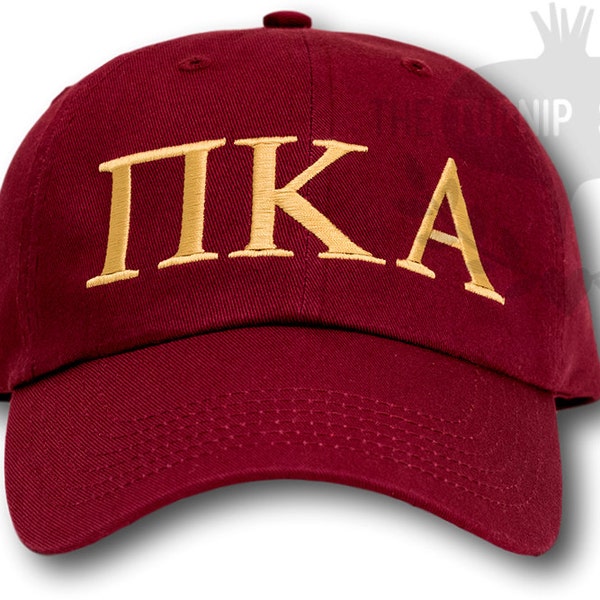 Pi Kappa Alpha Fraternity Baseball Cap - Custom Color Hat and Embroidery.
