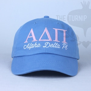 Alpha Delta Pi Sorority Baseball Cap - Custom Color Hat and Embroidery.