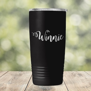 Personalized Custom Name or Text Engraved Vacuum Insulated Coffee Tumbler with Lid Travel Mug Briedsmaid Bridal Shower Cup Gift - ETWinnie