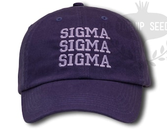 Sigma Sigma Sigma Sorority Baseball Cap - Custom Color Hat and Embroidery.