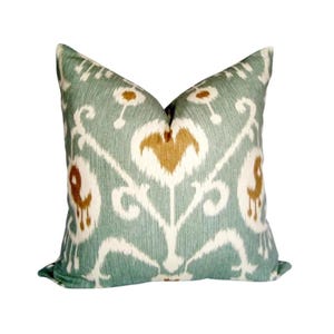 Funda de almohada Ikat, Magnolia Home Java Spa Aqua, cojines decorativos de algodón de 50 cm