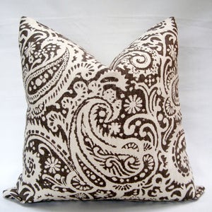 Copricuscino decorativo in lino Kravet Paisley BALLARD DESIGNS AUDREY grigio bianco sporco crema 18x18 cuscino per divano moderno Euro Sham