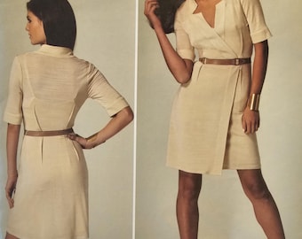 Vogue V1285 Sewing Pattern: Tracy Reese Mock Wrap Dress (Sizes 16-24)