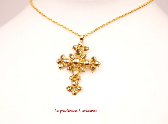1 1/2" Polished Vintage Crucifix Cross Pendant Real 14K Yellow Gold 1.8gr
