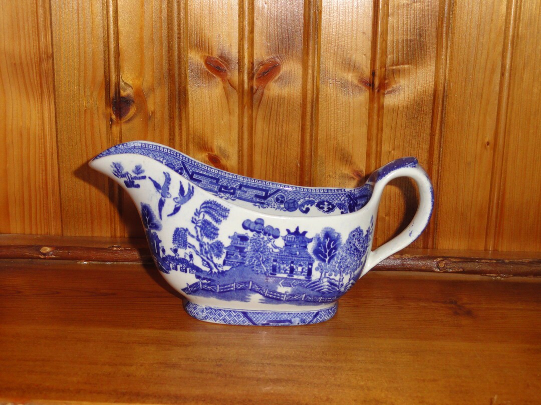 RIDGEWAY BLUE WILLOW Gravy Boat From the 1920's Excellent Etsy