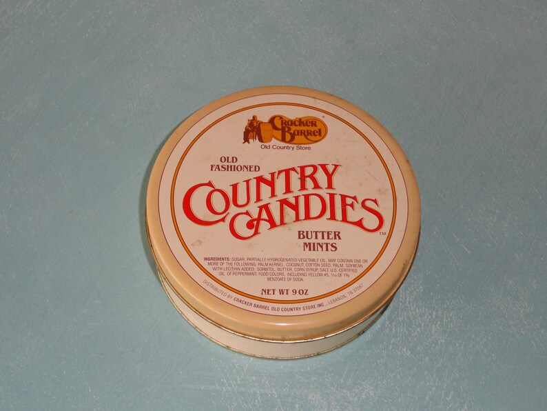 Vintage CRACKER BARREL TIN Cracker Barrel Butter Mints Etsy
