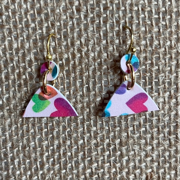 Handmade Earrings from Salvaged Upcycled Gift Cards