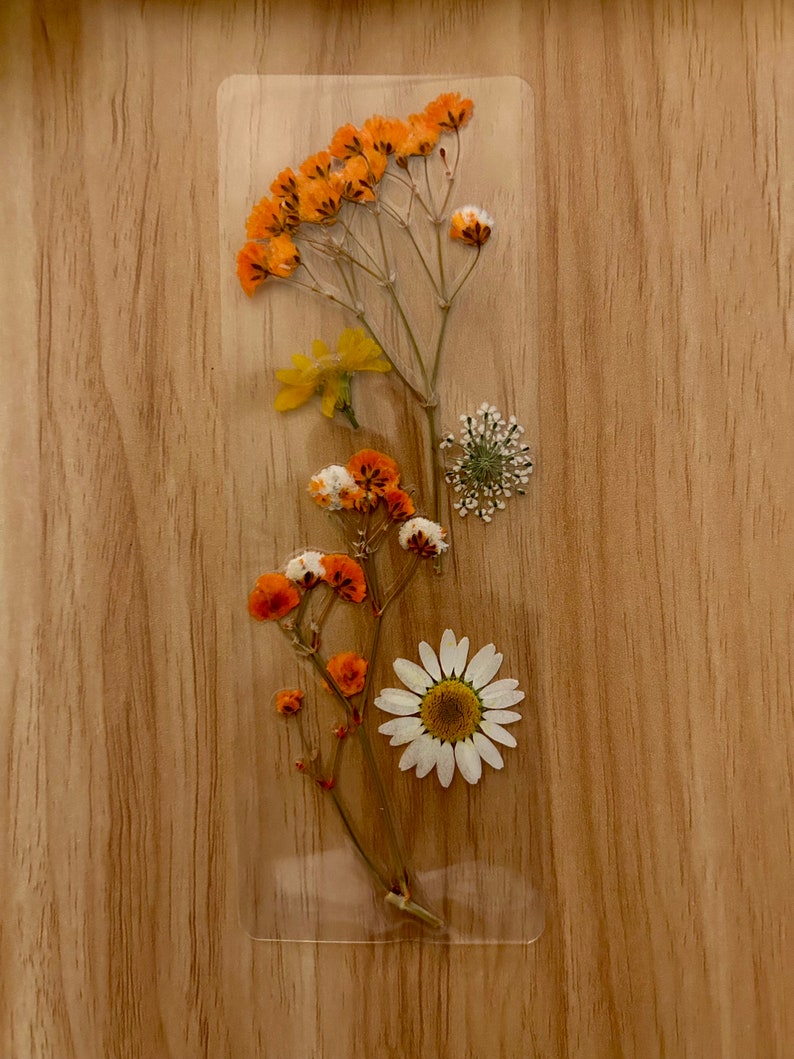 Handmade pressed floral laminated bookmarks real flowers book lover gift bookmark image 2