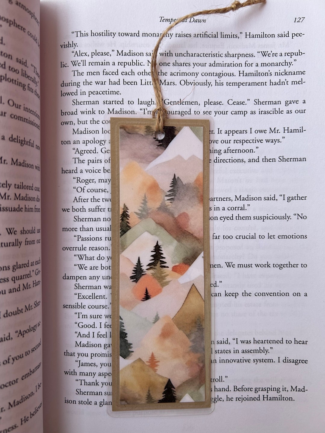 Trees and Mountains Laminated Bookmark - Book Lover Gift - Bookmark ...