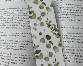 Eucalyptus leaves double sided  laminated bookmark - book lover gift - bookmark  - nature lover gift - plant lover