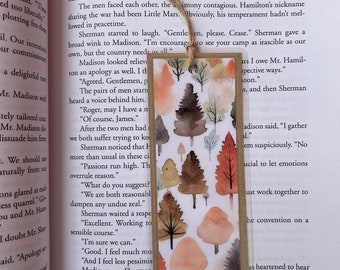 Tree laminated bookmark - book lover gift - bookmark - outdoor lover gift - nature lover gift - trees