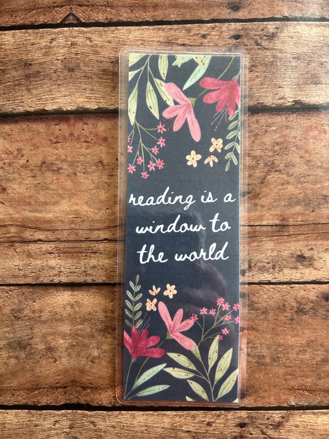Floral Laminated Bookmark - Book Lover Gift - Bookmark - Etsy