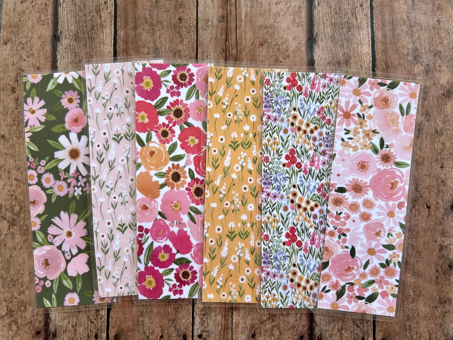 Floral Double Sided Laminated Bookmark - Book Lover Gift - Bookmark ...