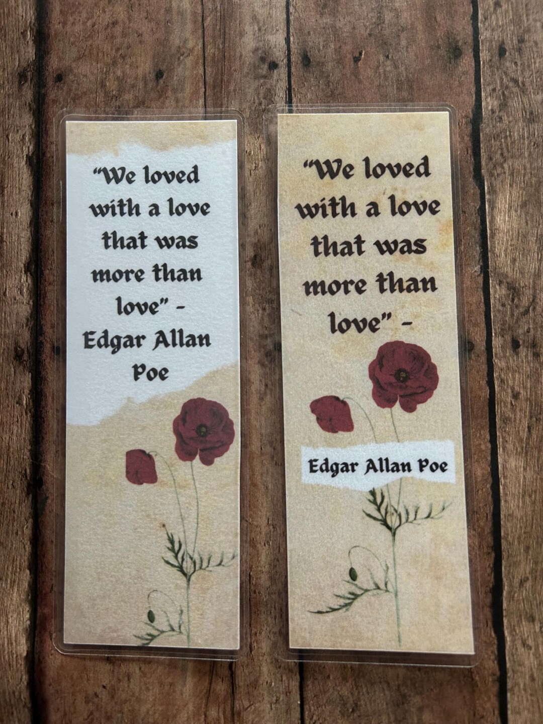 Edgar Allan Poe Quote Bookmark - Gothic Romance - Laminated Bookmark ...