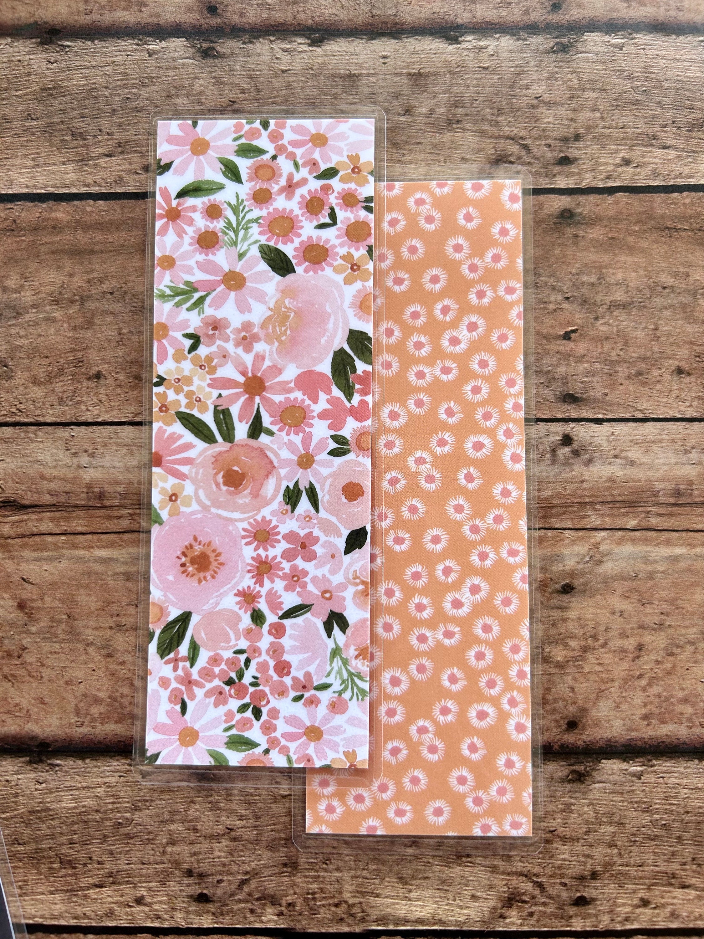 Floral Double Sided Laminated Bookmark - Book Lover Gift - Bookmark ...