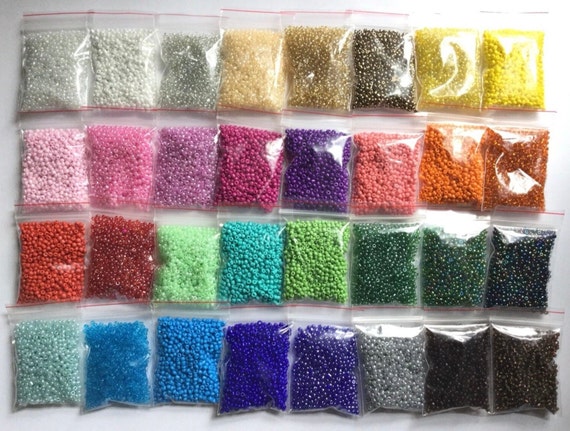 800g Bulk Lot Wholesale Glass Seed Beads Size 8 0 Assorted Color 32 AWESOME COLORS Free Shipping Art Craft Jewelry 3mm Etsy