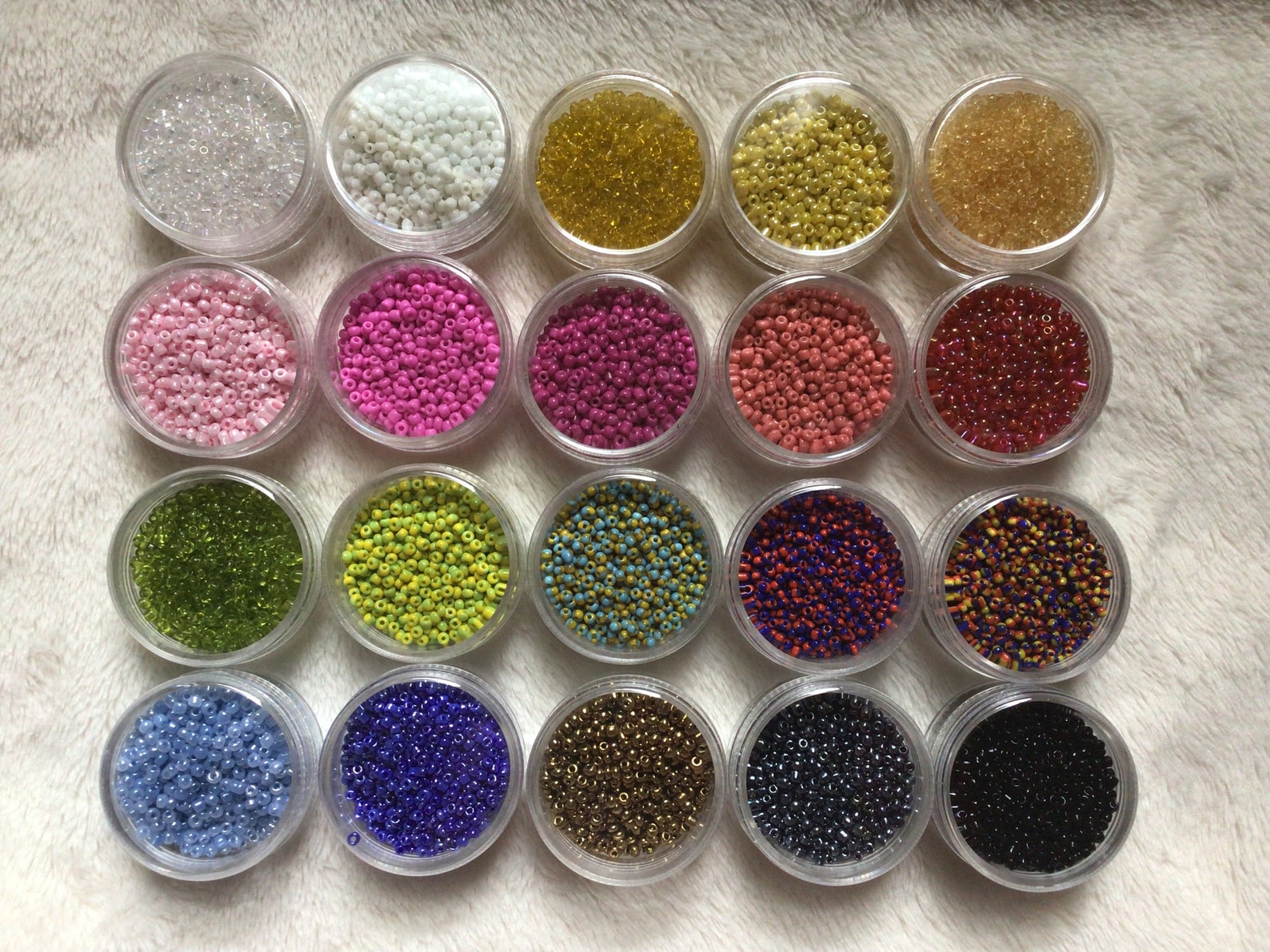 300g Glass Seed Bead in Jar 20 AWESOME Colors 15g/jar Bulk Lot Etsy