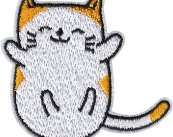 Patch - Kot - Belly Up Pomarańczowo-Biały Pulchny Słodziak