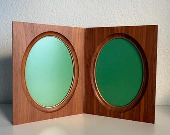 Mid Century Modern Folding Double Picture Frame