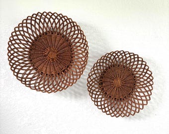 Woven Wicker Wall Basket Set: Boho Farmhouse Decor