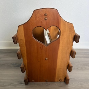 Adorable Vintage Book Rack / Magazine Rack w/ Heart Cut Outs on Each End - FREE SHIPPING