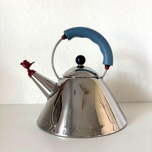 First Edition Alessi Michael Graves Stainless Steal Tea Kettle: Model 9093, Made in Italy