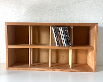 Vintage Napa Valley Wooden CD Storage Rack, CD Organizer, Coffee Mug Display Shelf