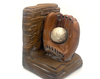 Vintage Baseball Glove Bookend, Heavy Sports Decor, Single Book End, Baseball Fan Gift, Man Cave Shelf Decor