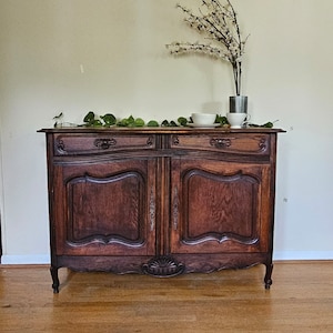 Antique Louis XV French Oak Buffet Sideboard 1800s 19th Century