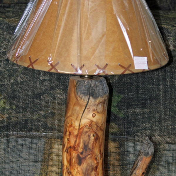 Authentic Beaver Cut Aspen Lamp - Rustic Log Lamp - Cabin, Lodge, Western, Country Log Furniture - FREE SHIPPING