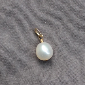 Dainty 14K Gold Filled Pearl Pendant: June Birthstone Charm