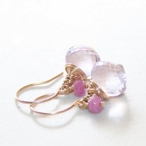 Collier Artisanal Quartz Morganite Plaqué Argent 925 - Superbe, Neuf Avec étiquettes, Promo