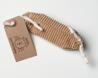 Organic Cotton "Shorty" Cat Toy - Catnip Free Cat Toy - Great to grab and bunny kick! - Natural plastic free  cat toy