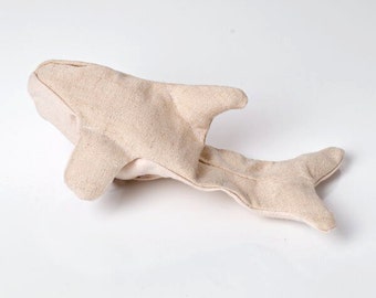 Dogs Love Our Large Hemp Orca! - Natural Hemp Dog Toy - Sturdy Hemp Canvas Dog Toy - Plastic & Dye Free - Fun to carry and flip!