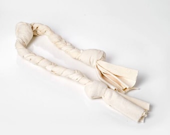 Dogs Love Our Large Cotton Tug! - Organic Cotton Tug Toy - Hand braided plastic free tug - Sturdy and washable - Great for interactive play