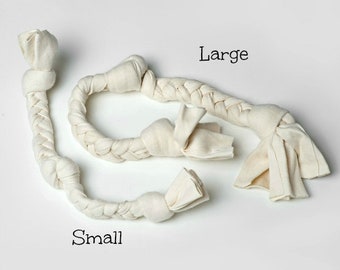 Dogs Love Our Smaller Cotton Tug! - Organic Cotton Tug Toy - Braided Plastic Free - Sturdy and Washable - Interactive play