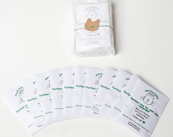 Gift Set with 10 Cute Packets of Amazing Organic Catnip - Organic Catnip Cat - Each packet contains a TBS of fragrant catnip - Sweet gift!