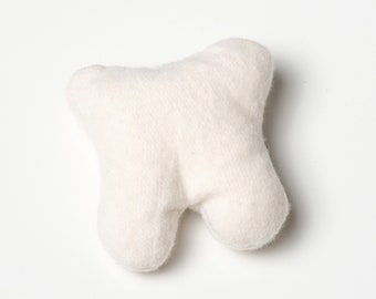 Organic Cotton Cat Toy - Catnip Free - Small  Tooth Shape - Fun to Juggle - Washable Kitten Toy
