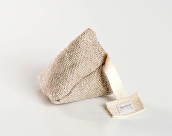 Organic Catnip Tea Bag Cat Toy - Sturdy Hemp Canvas - Small Enough to Juggle and Toss - Plastic/ Dye Free